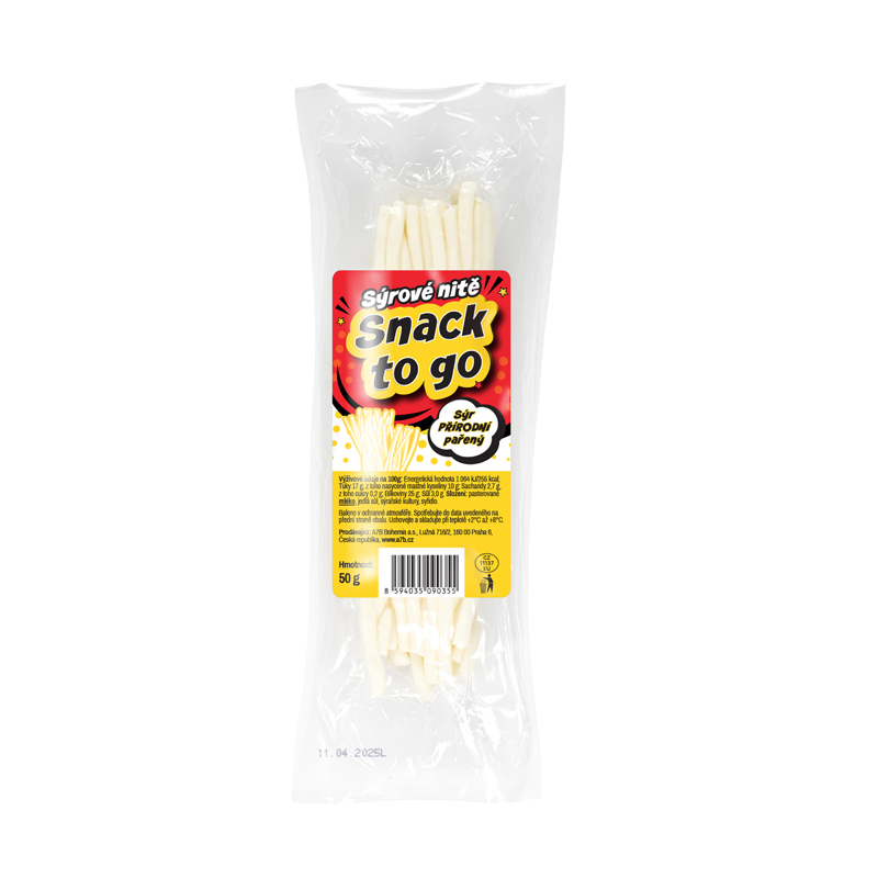obrázek Snack to Go sýrové nítě přírodní 50g